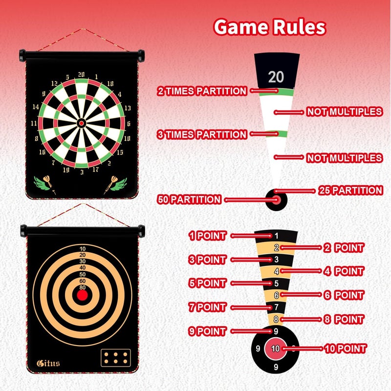 Gitus Magnetic Dart Board Games for Kids with 12 Darts Outdoor Toys for Boys Age 8-13 Cool Stuff Gifts Ideas for Teenage Boy Girls Age 8 9 10 11 12 13 14 15 16 Game Room Decor - Image 3